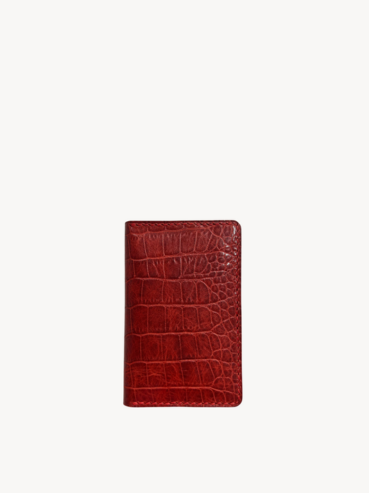 Lorenzo Vertical Bifold in Merlot Croc