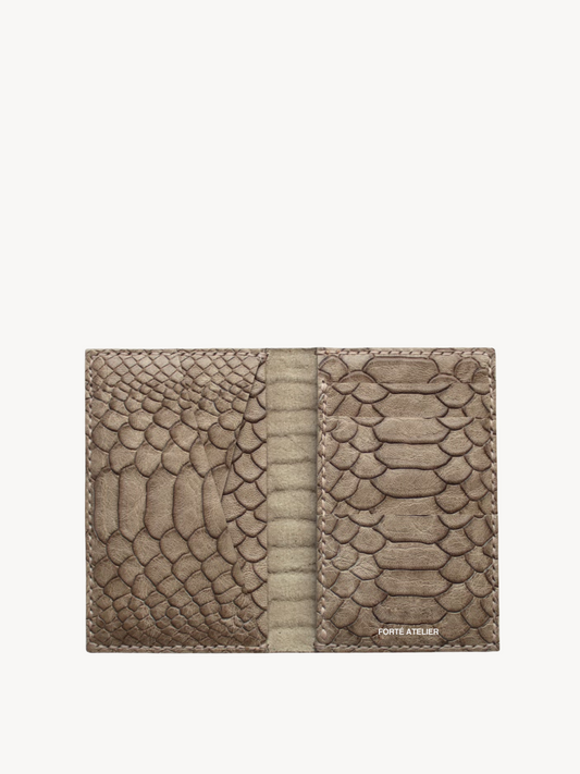 Lorenzo Bifold in Sand Snakeskin Leather