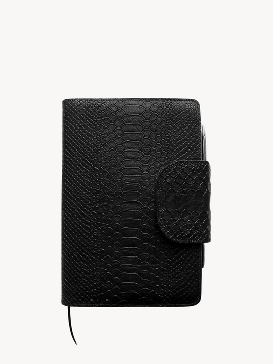 Carrie Diary in Noir Snakeskin Leather