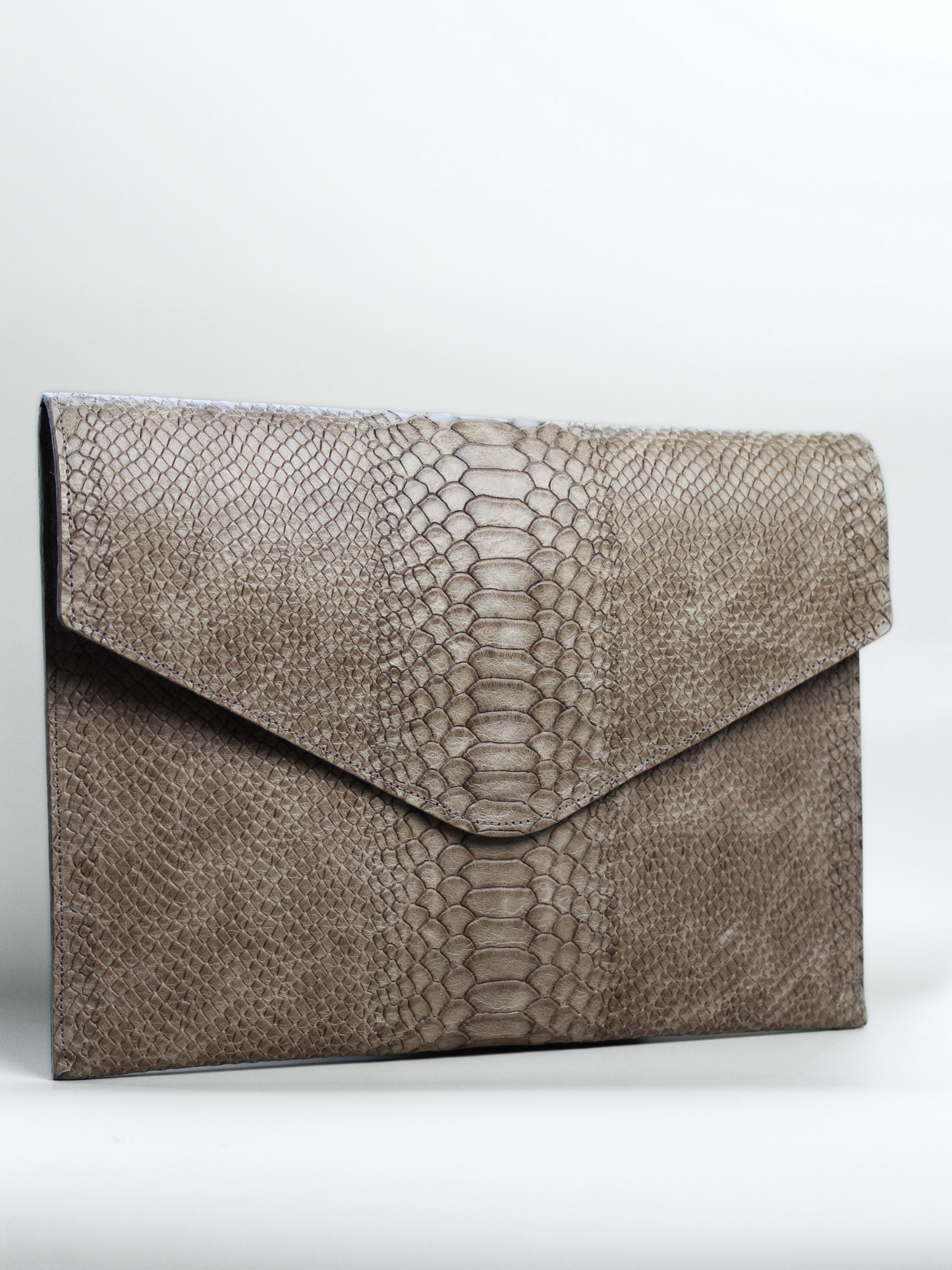 Westside Clutch in Sand Snakeskin