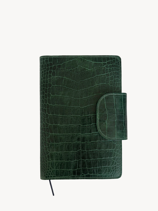 Copy of Carrie Diary in Verde Crocodile Leather