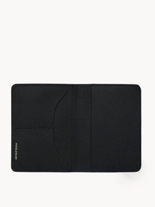 Carlo Passport Holder in Noir Leather