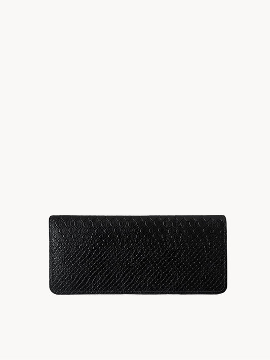 Sottile Long Wallet in Noir Snakeskin