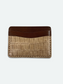 Francesco Card Holder in Walnut Leather & Beige Croc