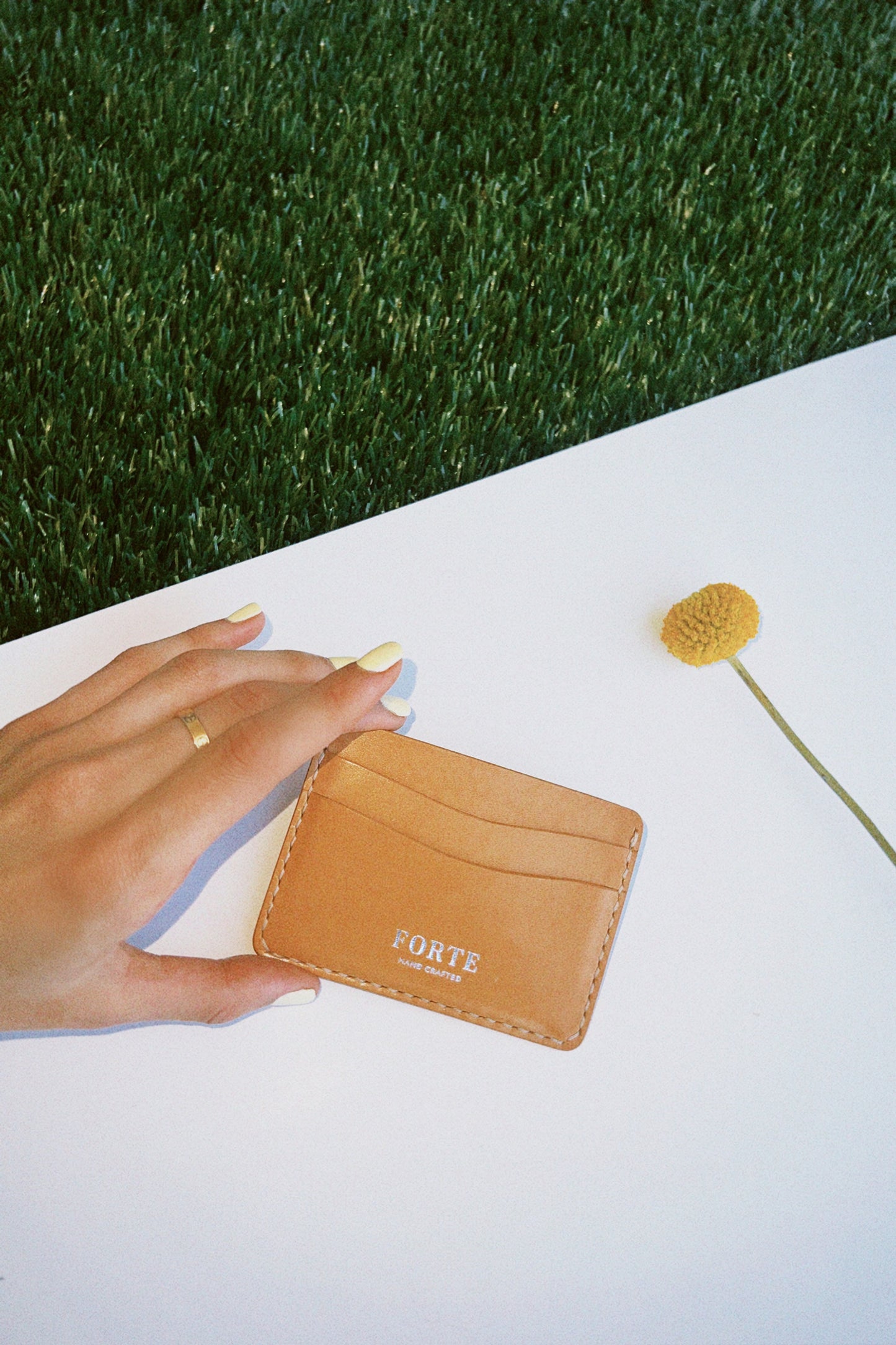 Francesco Card Holder in Tan Leather