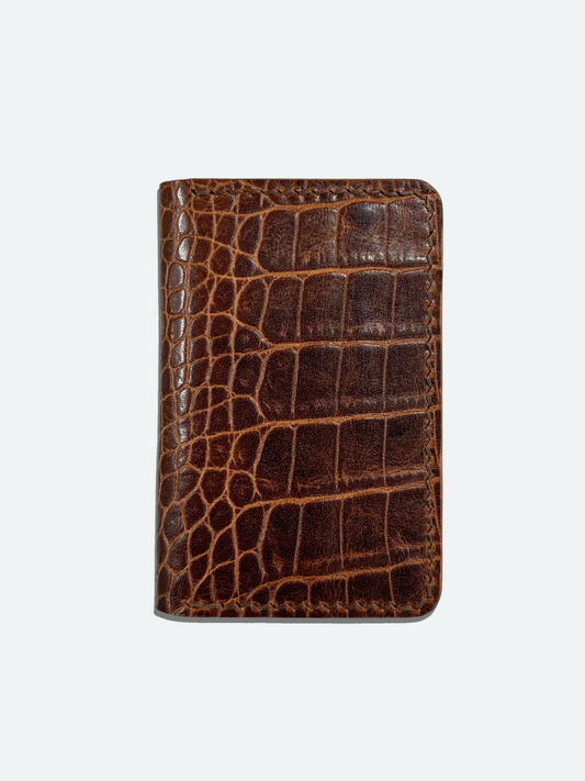 Luca Mini Bifold in Walnut Croc