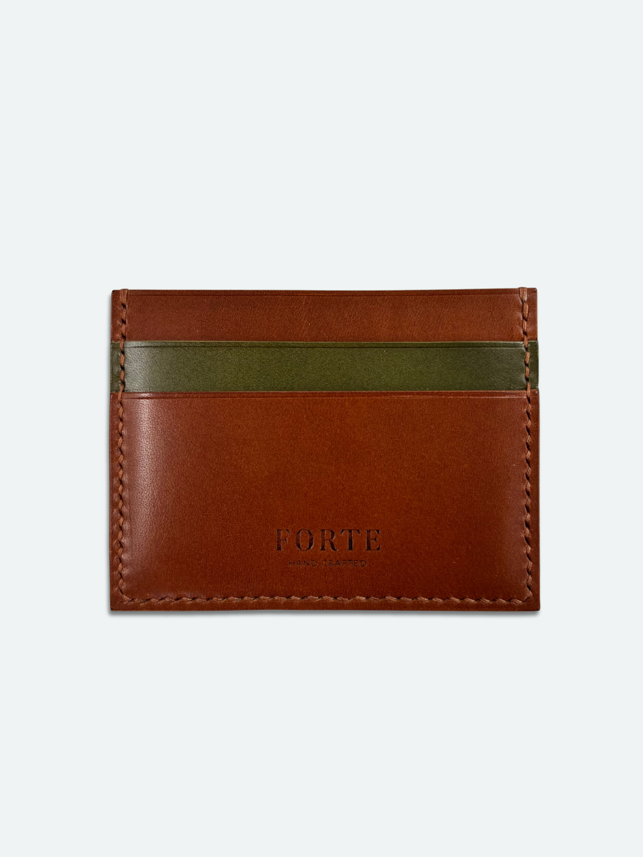 Vincenzo Card Holder in Juniper & Mandorla